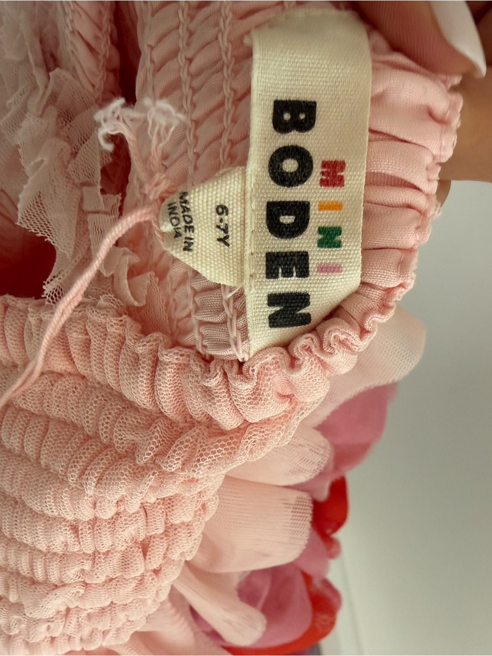 Mini Boden Pink Rainbow Ruffle Tulle Dress - Picture 4 of 4